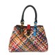 multi-color handmade leather handbag