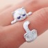 sterling silver cat ring