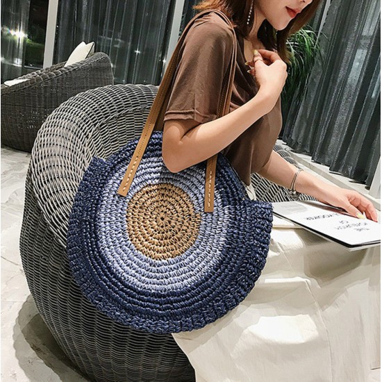 ocean eyes woven straw bag