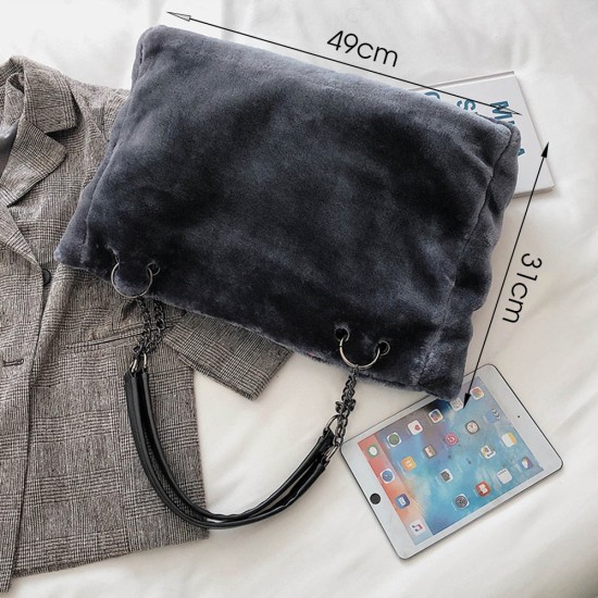 velvet plush shoulder bag