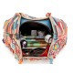 spring flower patchwork genuine leather handbag